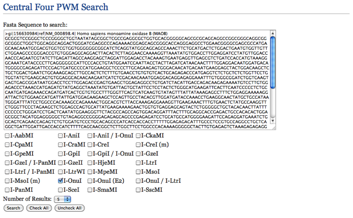 PWM Search Parameters (Selected)